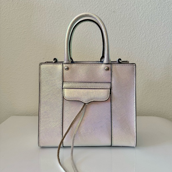 Rebecca Minkoff ✨Iridescent✨ Canvas Leather Tote w/ Shoulder Trap - Picture 10 of 10